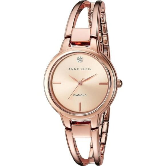 Rose Gold Bangle Watch for Women Diamond Dial Adjustable Bracelet Waterproof - Picture 1 of 6